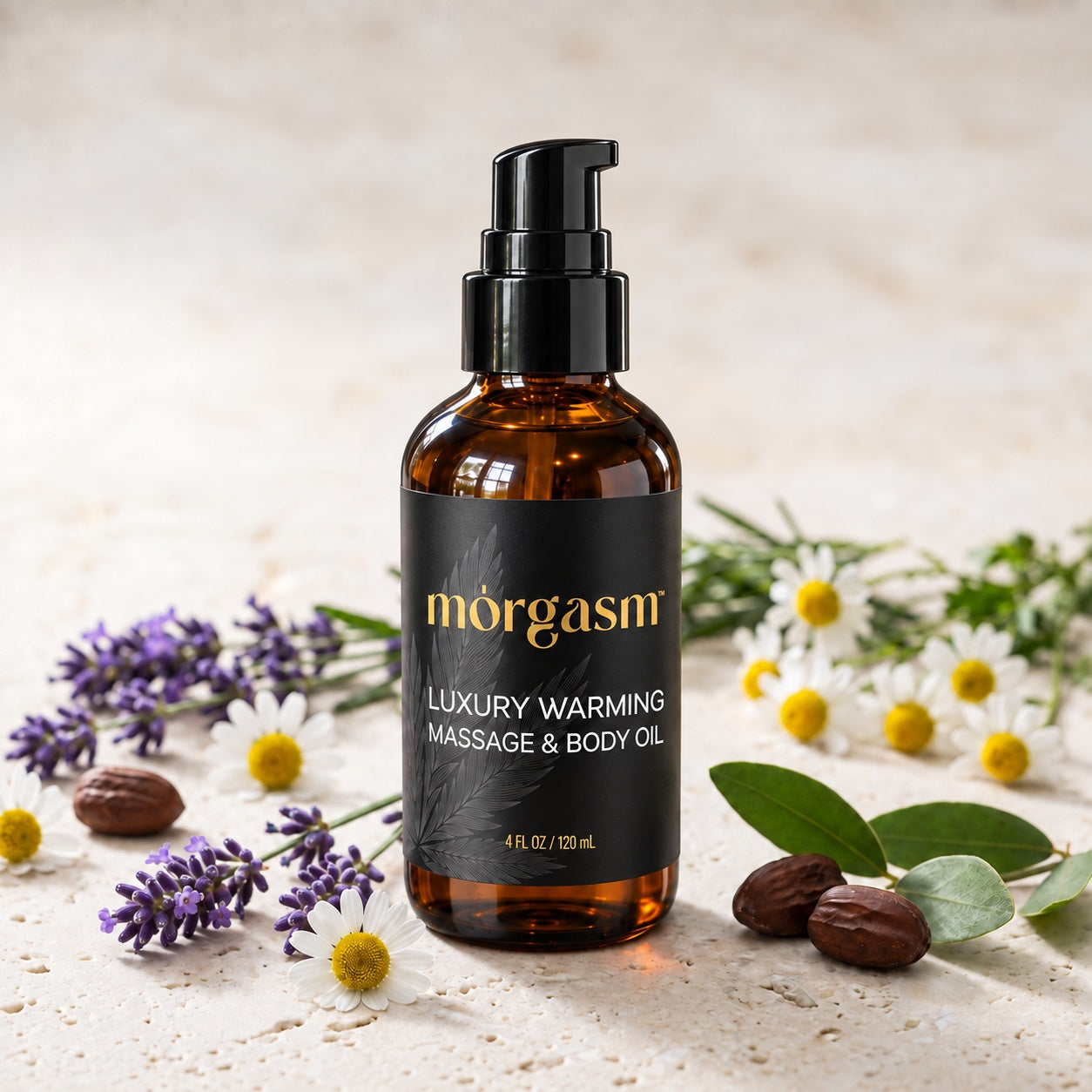 Bottle with lavender, chamomile and jojoba